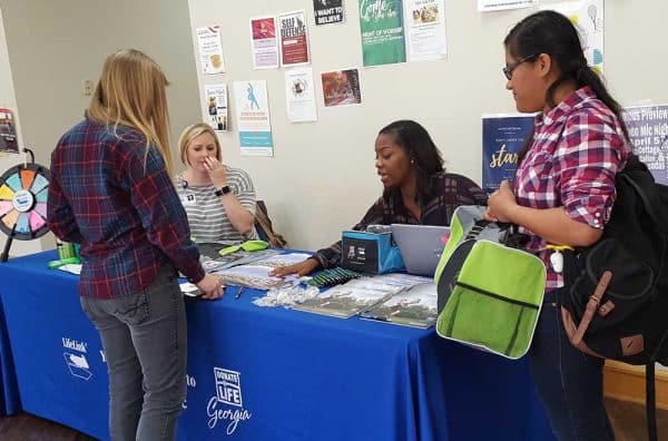 health fair registration table