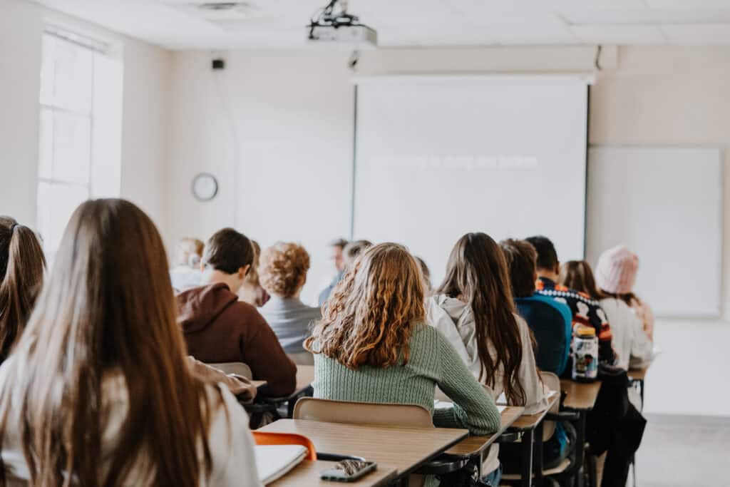 students in a classroom.