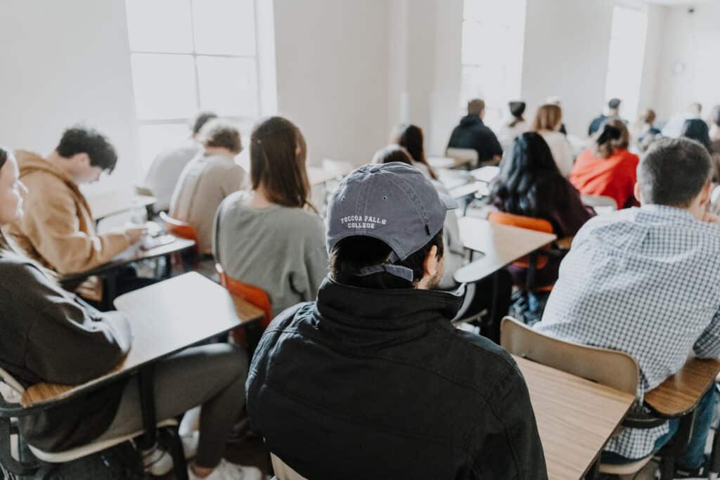 students learning in a classroom.