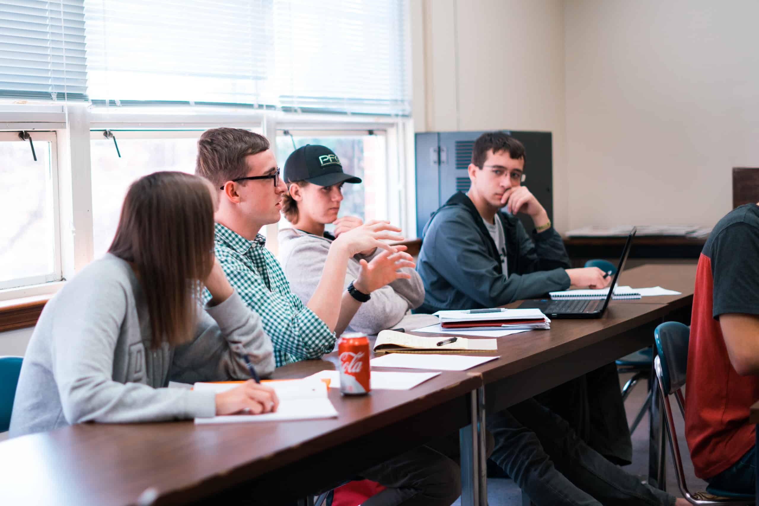 Toccoa Falls College students in a classroom