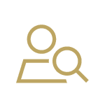 Icon of a person with a search glass