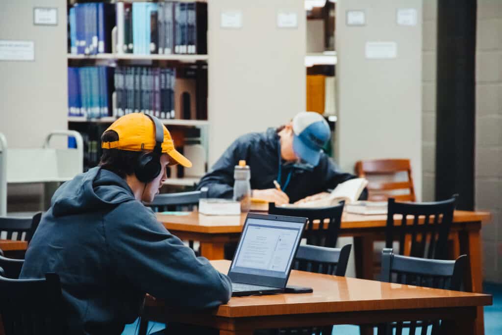 Students studying