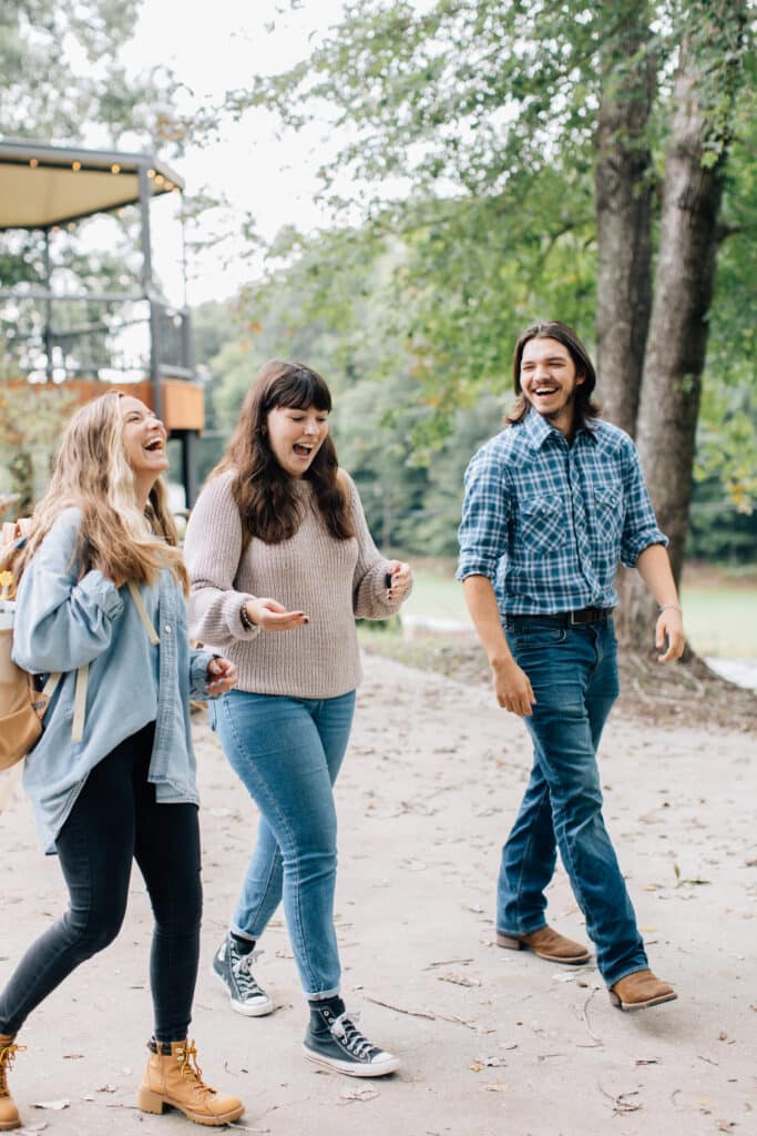 Students walking and talking