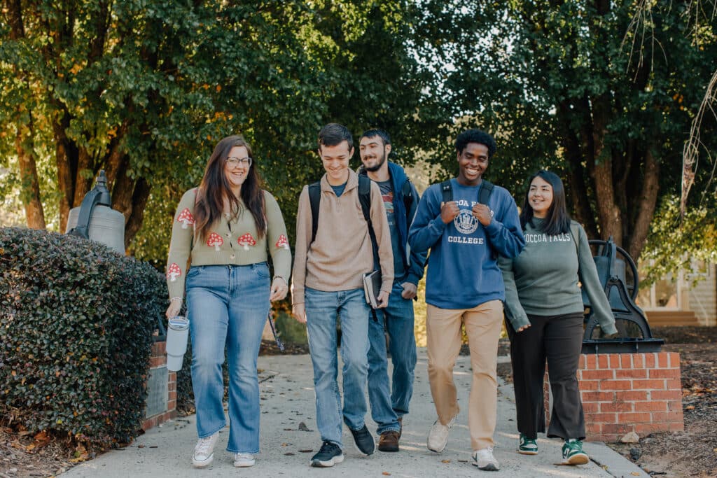 students walking