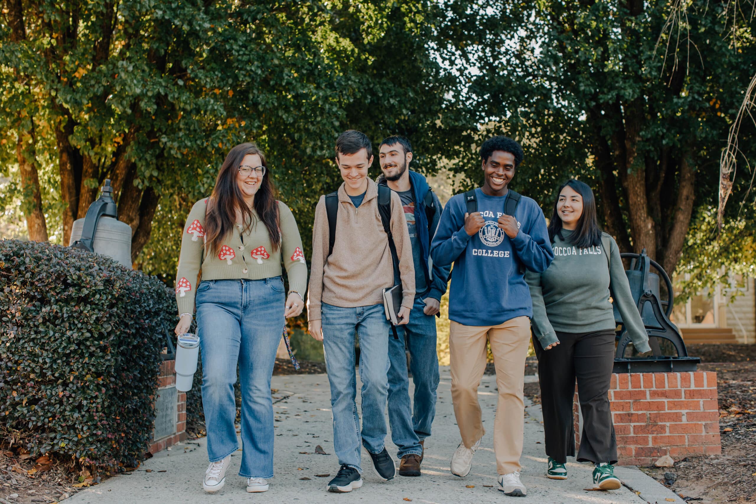 students walking